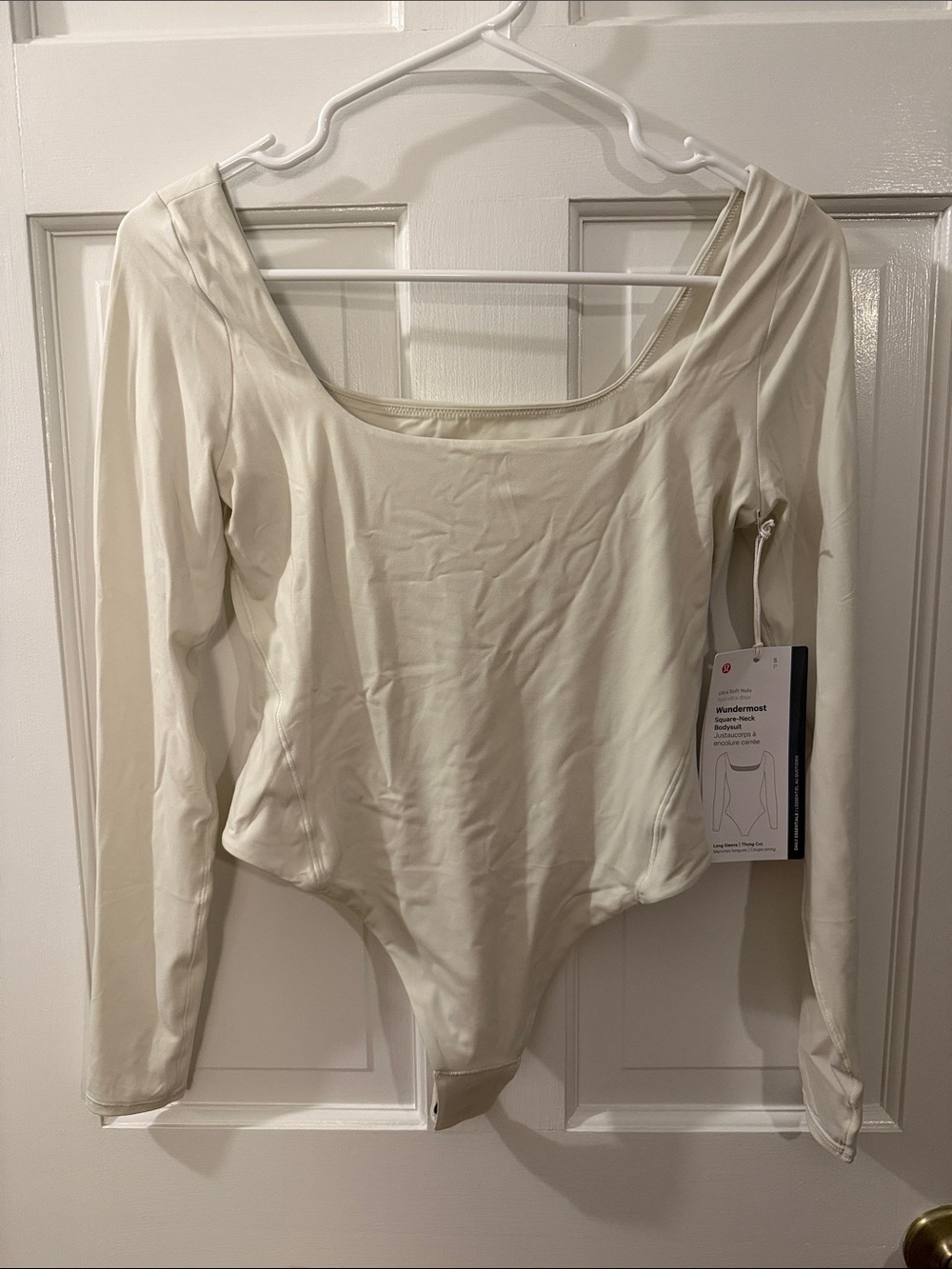 lululemon athletica Long Sleeve Scoop Neck Shapewear Bodysuit in Ivory